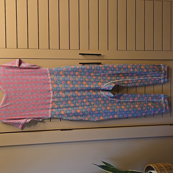 Natural Life Mix & Match Thermal Boho Jumpsuit Pink And Green Floral Size Medium - Picture 8 of 8